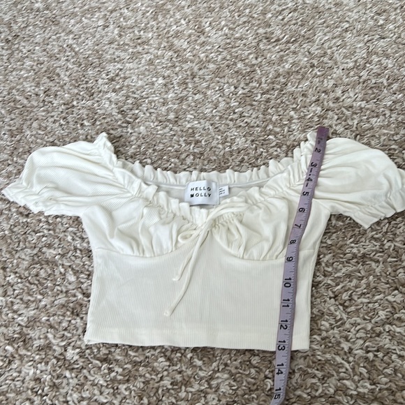 Never Worn Hello Molly White Crop Top Off Shoulder Sz XS (US 2) - Picture 7 of 10